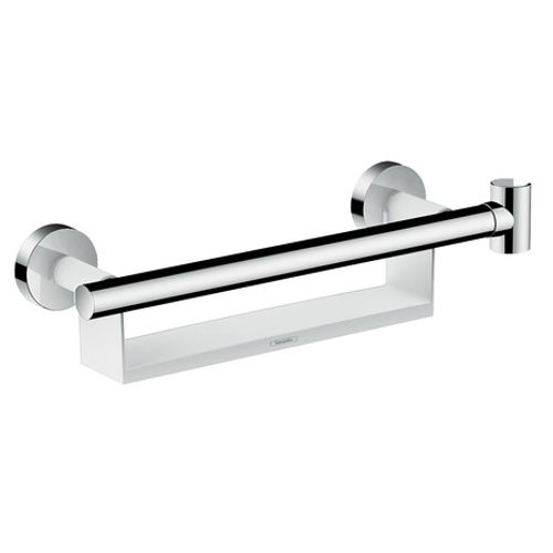 Hansgrohe-HG-Haltegriff-Comfort-weiss-chrom-mit-Brausenhalter-und-Ablage-26328400 gallery number 1